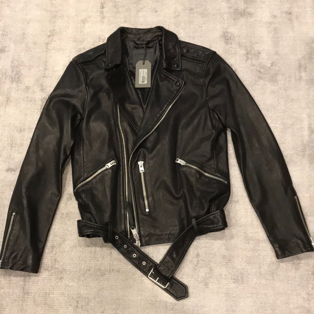 Allsaints Kaho Sheep Leather Biker Jacket - Picture 6 of 8